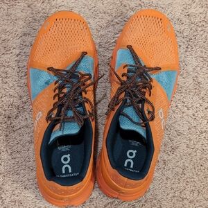 On Running Athletic Shoes Orange and Blue Performance